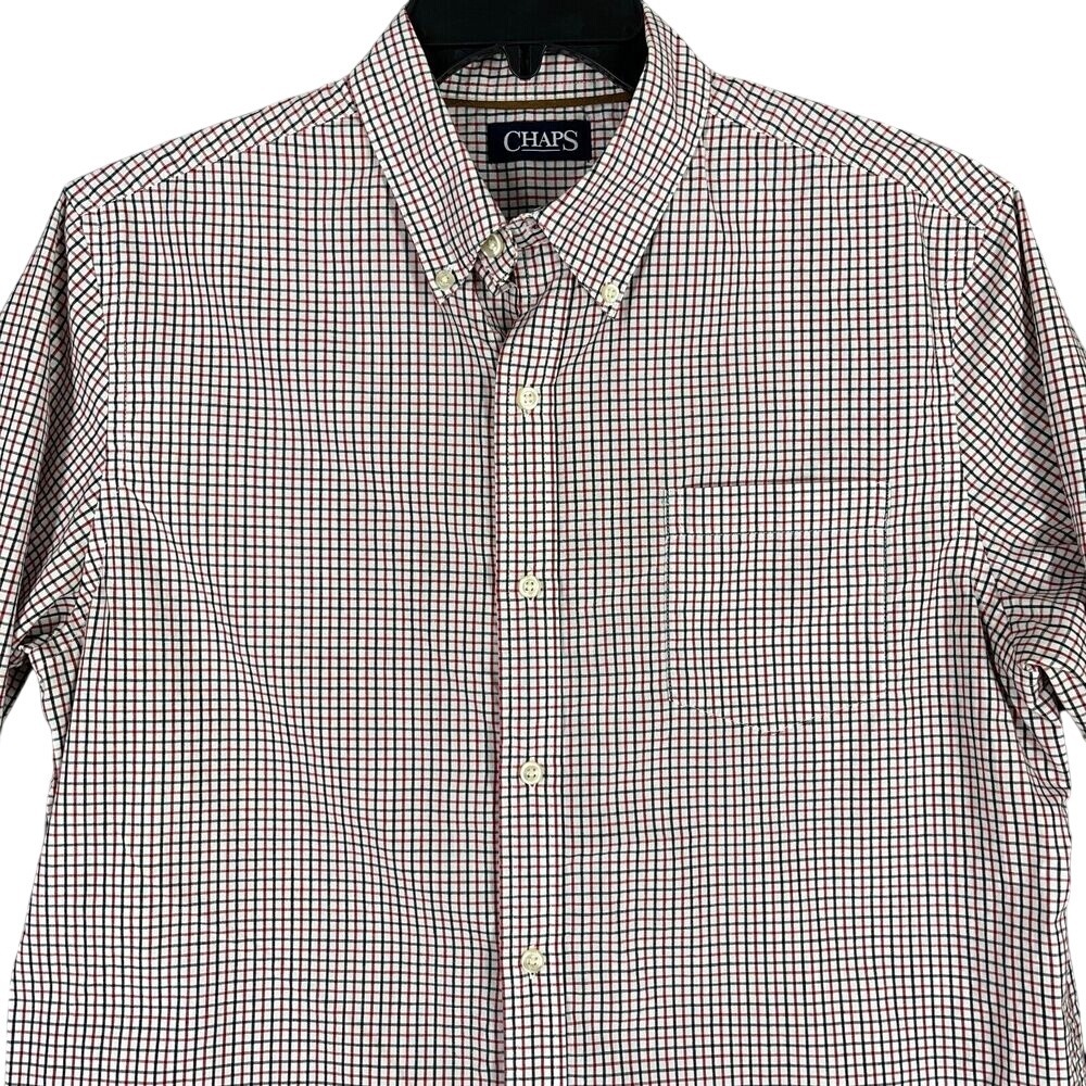 Chaps Check Shirt Men M Casual Classic Tailored Everyday Patterned Structured‎
